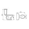 Astrala Ravello Close Coupled WC with Cistern and Toilet Seat in White