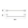 Abacus Line Single Towel Rail - ACBX-11-2602