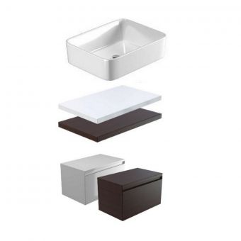 Saneux Podium Countertop Vanity Unit with Square Washbasin