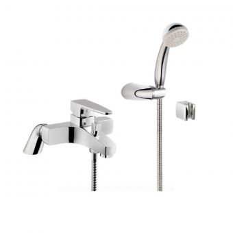 VitrA Chrome Bath Shower Mixer Tap with Hose and Handset - 40783