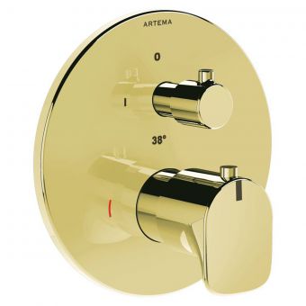 VitrA Root Round Built-In Two-Way Thermostatic Bath Mixer in Gold - A4269423