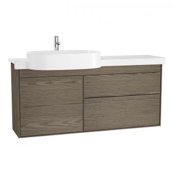 VitrA Voyage 1300mm Basin Unit with Vanity Basin in Taupe & Planked Sand