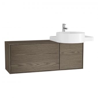 VitrA Voyage Right-Hand 1000mm Basin Unit With Drawer in Taupe and Planked Sand
