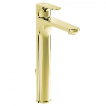 VitrA Root Round Tall Basin Mixer with Pop-Up Waste in Gold - A4276623