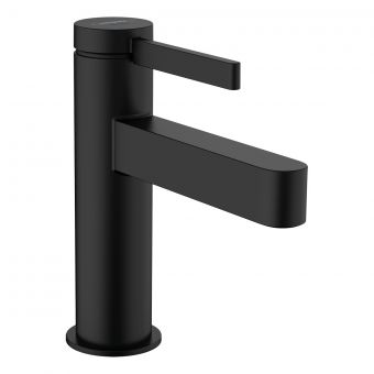 Hansgrohe Finoris Pillar Tap 100 with Lever Handle for Cold Water Or Pre-Adjusted Water Without Waste Set in Matt Black