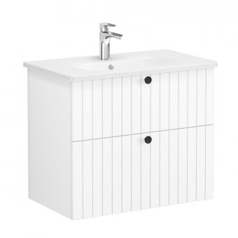 VitrA Root Groove Washbasin Unit with 2 Drawers in Matt White (80cm)