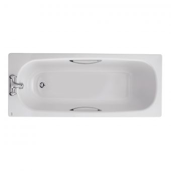 Twyford Celtic 1600 x 700mm Steel Bath with Chrome Grips - BS1222WH