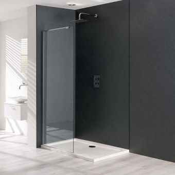 Essentials Toba Walk-In Shower Enclosure in Chrome