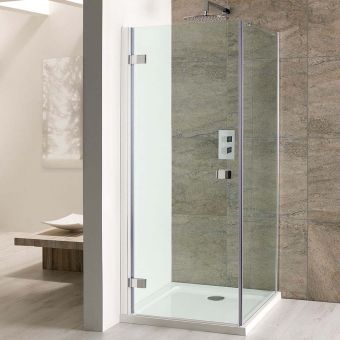 Essentials Tana Frameless Hinged Shower Door in Chrome