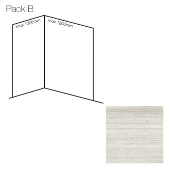 Bushboard Nuance Medium Corner Wall Panel Pack B in Platinum Travertine