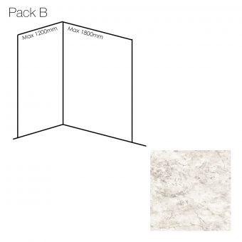 Bushboard Nuance Medium Corner Wall Panel Pack B in Misuo Marble