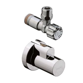 Hansgrohe 3/8inch Angled Isolation Valve with Cover in Chrome