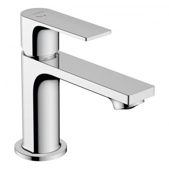 hansgrohe Rebris E Single Lever Basin Mixer 80 CoolStart EcoSmart with Pop-up Waste Set in Chrome
