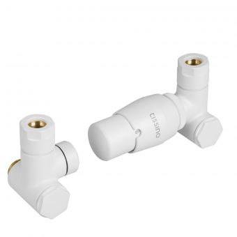 Tissino Hugo2 Double Angled Thermostatic Dual Fuel Valves in Mont Blanc - THU-311-MB