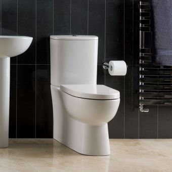 Essentials Mackenzie Rimless Back to Wall Close Coupled Toilet
