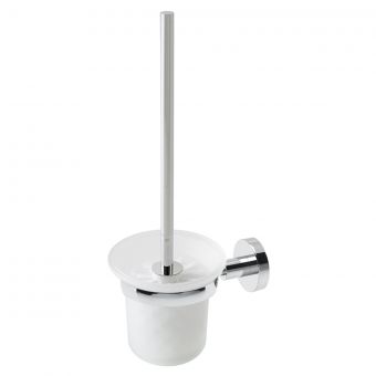 Essentials Lassa Glass Toilet Brush Holder in Chrome