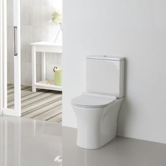 Essentials Falcom Rimless Comfort Height Back to Wall Close Coupled Toilet