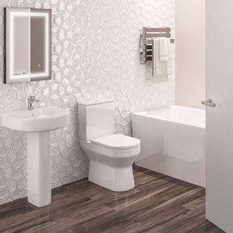 Essentials Benue Rimless Comfort Height Close Coupled Toilet