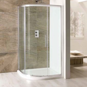 Essentials Tana Single Door Offset Quadrant Shower Enclosure in Chrome