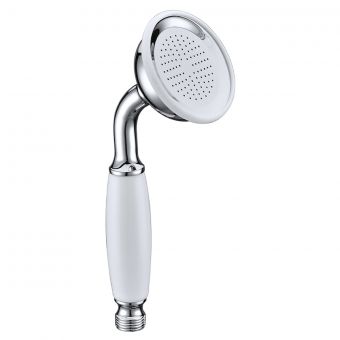 Essentials Traditional Single-Function Shower Handset in Chrome and White