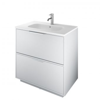 The White Space Choice 800mm Floorstanding Vanity Unit and Slim Basin in Light Grey