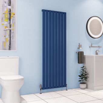 UK Bathrooms Essentials Lomond Vertical Radiator in Matt Cobalt Blue