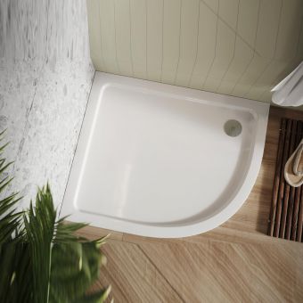 Amara Right Handed Offset Quadrant Shower Tray in White