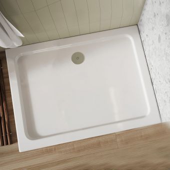 Amara Rectangular Shower Tray in White