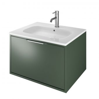  The White Space Choice 600mm Wall Hung Vanity Unit with Slim Basin in Dark Sage Green