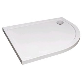 UKBathrooms Essentials 1000 x 800 Offset Quadrant Acrylic Capped Stone Resin Shower Tray - Right Hand