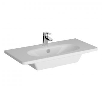 VitrA 80cm Short Projection Vanity Basin - One tap hole - With overflow hole