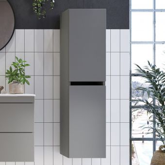 Amara Reeth Tall Wall-Mounted Bathroom Cupboard in Dust Grey 300mm - AM00116