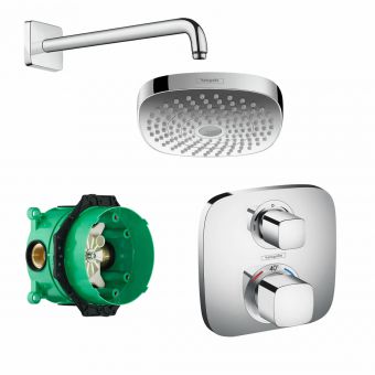 Hansgrohe Soft Cube Ecostat E Concealed Shower Valve with Croma Select 180 Overhead Shower - 88101021
