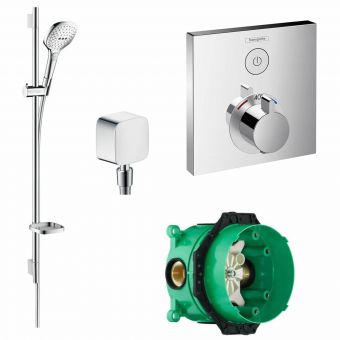 Hansgrohe Square ShowerSelect Concealed Valve with Raindance Select E 120 Rail Kit - 88101019