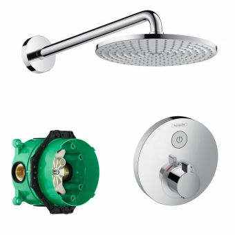 Hansgrohe Round ShowerSelect Concealed Valve with Raindance 240 Overhead Shower - 88101027