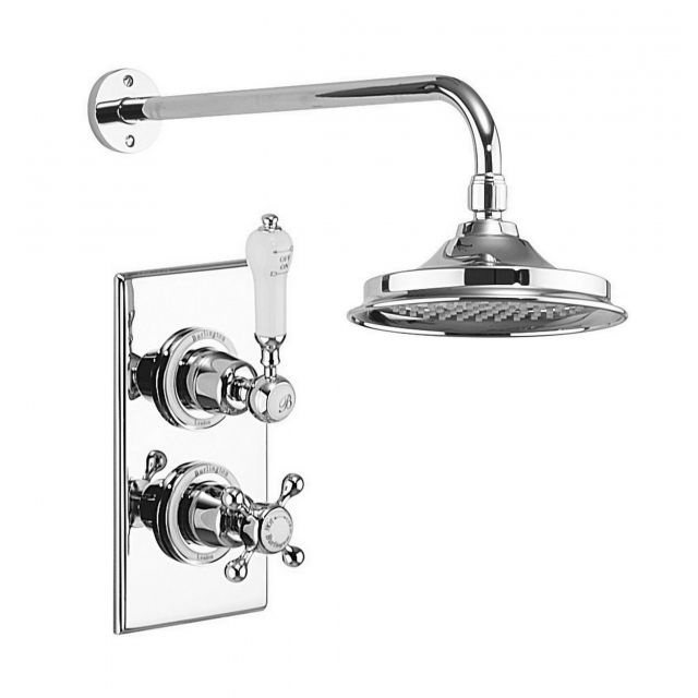 Burlington Trent Fixed Head Concealed Shower with Claremont Handles