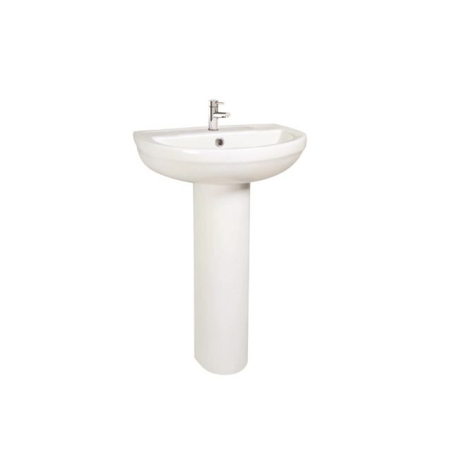 UK Bathrooms Essentials Bellman Washbasin with Full Pedestal - UKBESA0039