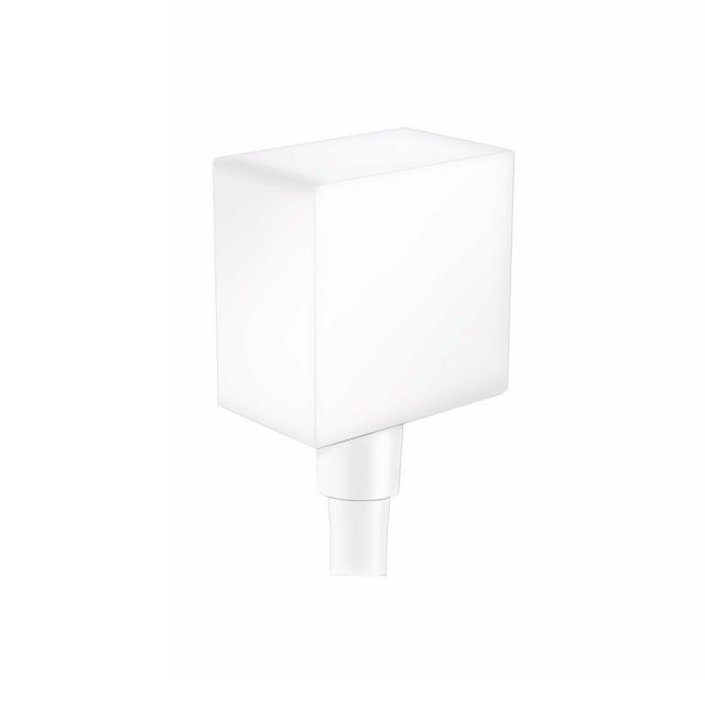 hansgrohe FixFit Square Wall Outlet with non-return valve in Matt White - 26455700