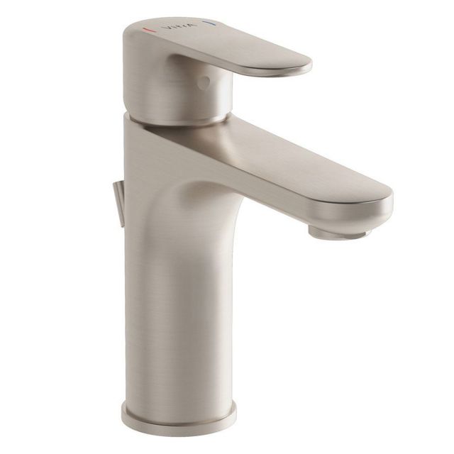 VitrA Root Round Basin Mixer with Pop-up in Brushed Nickel - A4272334
