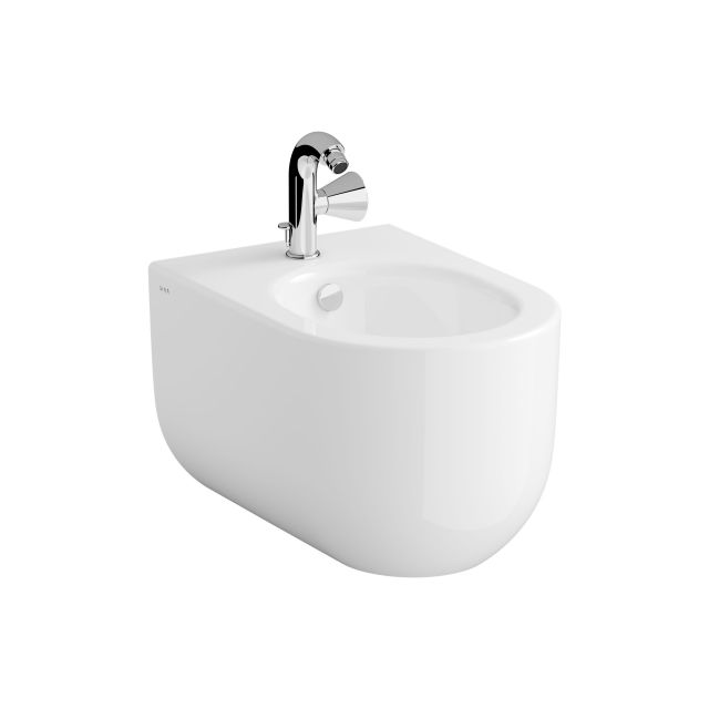 VitrA Liquid Wall-Hung Bidet with Tap Hole in White