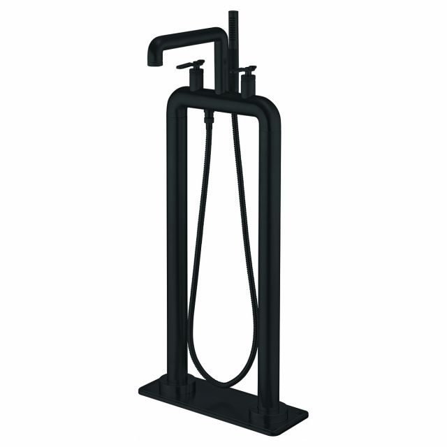 Crosswater UNION Free Standing Bath Filler and Shower Kit with Levers in Matt Black