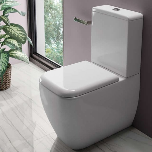 The White Space Anon Rimless Close Coupled Toilet with Soft Close Seat