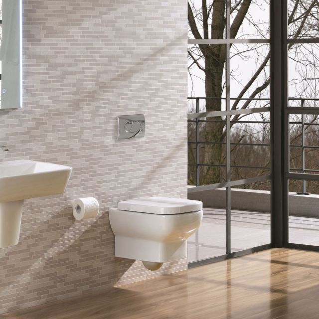 UK Bathrooms Essentials Oka Rimless Wall Hung Toilet