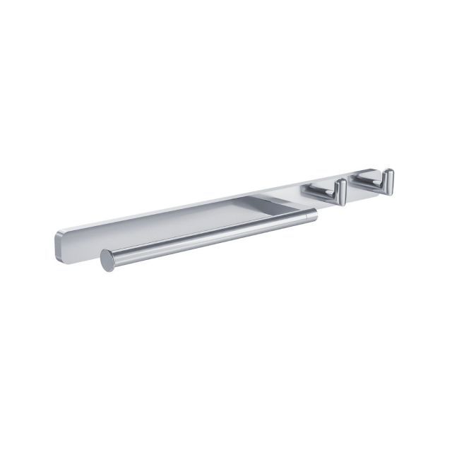 Essentials Vajont Towel Holder and Double Hook in Chrome