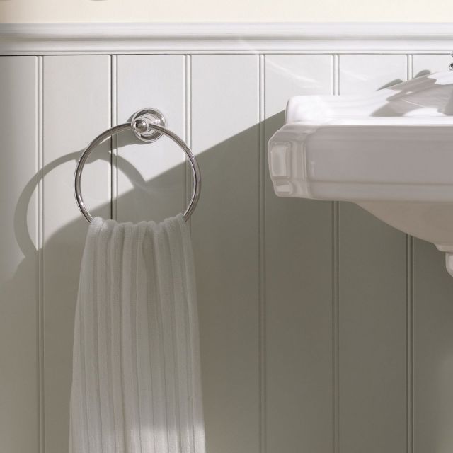 UK Bathrooms Essentials Moste Towel Ring in Chrome