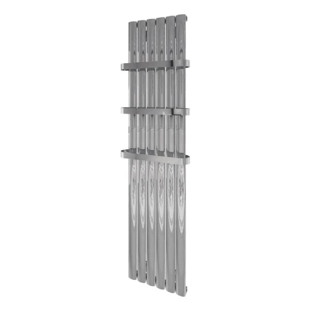 UK Bathrooms Essentials Melville Vertical Aluminium Radiator in Polished Aluminium