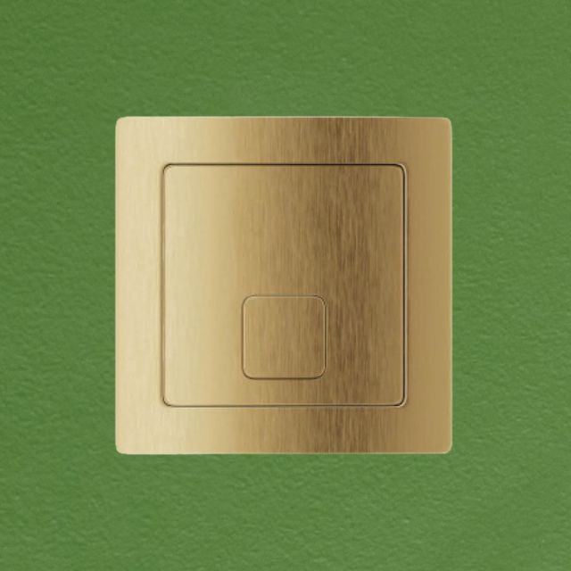 Amara Square Dual Flush Button in Brushed Brass