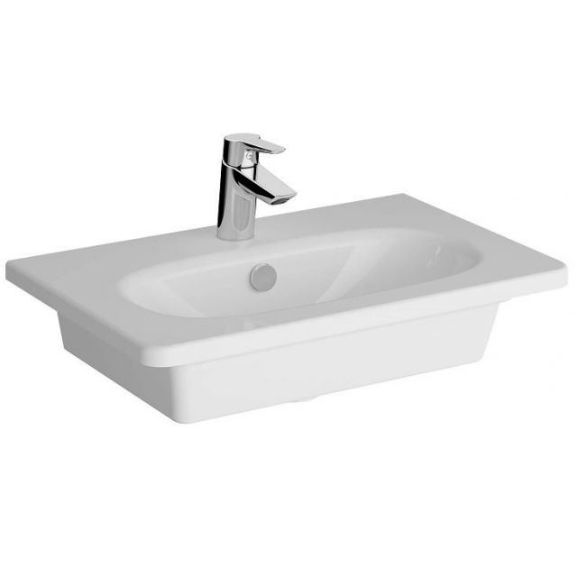 VitrA 60cm Short Projection Vanity Basin - One tap hole - With overflow hole